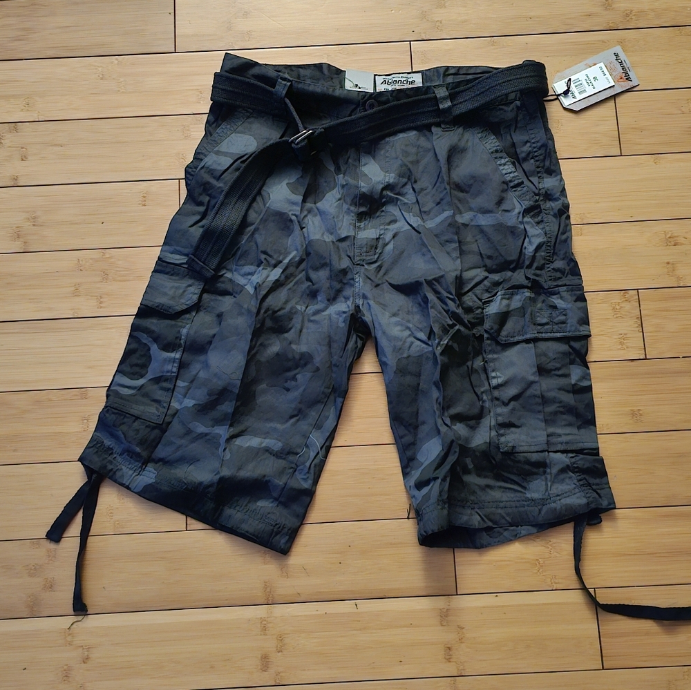 Ablanche New York Men's Black Cargo Shorts
